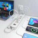 Striscia di alimentazione Aisens con 4 prese Schuko - 2xUSB-C - 2xUSB-A - Cavo da 1,4 m - Interruttore con indicatore LED - Consegna di energia - Qualcomm 3.0 - Colore bianco - immagine 5