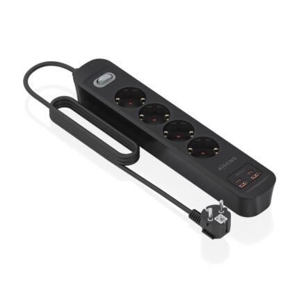 4 m - Interruttore con indicatore LED - Consegna di energia - Qualcomm 3.0 - Colore nero