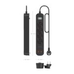 Striscia elettrica Aisens con 4 prese Schuko - 2xUSB-C - 2xUSB-A - Cavo da 1,4 m - Interruttore con indicatore LED - Consegna di energia - Qualcomm 3.0 - Colore nero - immagine 4
