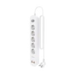 Striscia elettrica Aisens con 5 prese Schuko - 2xUSB-C - 2xUSB-A - Cavo da 1,4 m - Interruttore con indicatore LED - Consegna di energia - Qualcomm 3.0 - Colore bianco - immagine 3