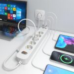 Striscia elettrica Aisens con 5 prese Schuko - 2xUSB-C - 2xUSB-A - Cavo da 1,4 m - Interruttore con indicatore LED - Consegna di energia - Qualcomm 3.0 - Colore bianco - immagine 5
