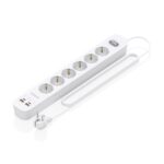 Striscia di alimentazione Aisens con 6 prese Schuko - 2xUSB-C - 2xUSB-A - Cavo da 1