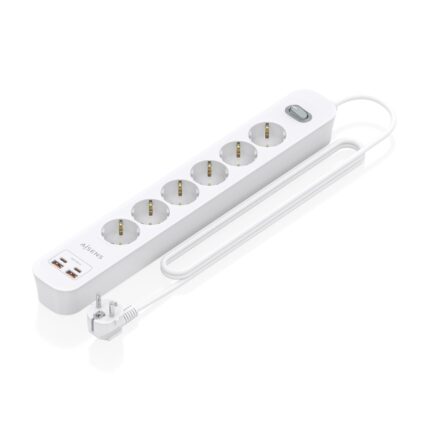 Striscia di alimentazione Aisens con 6 prese Schuko - 2xUSB-C - 2xUSB-A - Cavo da 1