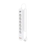 Striscia di alimentazione Aisens con 6 prese Schuko - 2xUSB-C - 2xUSB-A - Cavo da 1,4 m - Interruttore con indicatore LED - Consegna di energia - Qualcomm 3.0 - Colore bianco - immagine 3