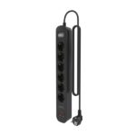 Striscia elettrica Aisens con 6 prese Schuko - 2xUSB-C - 2xUSB-A - Cavo da 1,4 m - Interruttore con indicatore LED - Consegna di energia - Qualcomm 3.0 - Colore nero - immagine 3