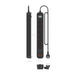 Striscia elettrica Aisens con 6 prese Schuko - 2xUSB-C - 2xUSB-A - Cavo da 1,4 m - Interruttore con indicatore LED - Consegna di energia - Qualcomm 3.0 - Colore nero - immagine 4