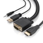 Aisens Cavo convertitore da SVGA+Audio a HDMI - Lunghezza 1 m - HDMI maschio - HDB15 maschio - Jack 3,5 mm maschio - USB-A maschio - Supporta risoluzioni fino a 1080P - Plug and Play - Colore nero - immagine 3