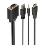 Cavo convertitore da HDMI a SVGA+Audio di Aisens - Lunghezza 2 m - HDMI maschio - HDB15 maschio - Jack 3