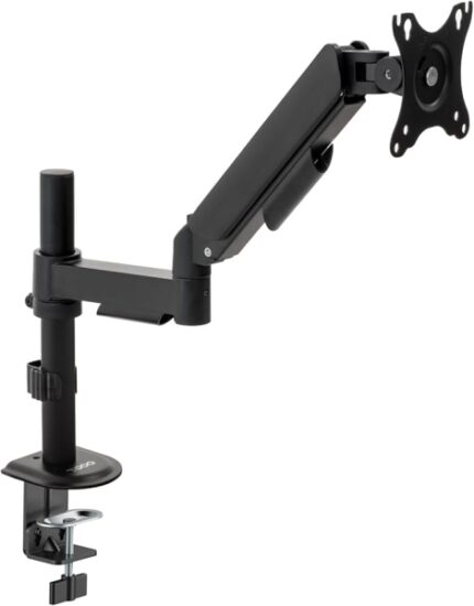Tooq Supporto da tavolo per monitor con braccio articolato 17"-32" - Supporta fino a 9 kg - Gestione dei cavi - VESA 100x100 mm - Girevole e inclinabile - Nero