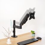 Tooq Supporto da tavolo per monitor con braccio articolato 17"-32" - Supporta fino a 9 kg - Gestione dei cavi - VESA 100x100 mm - Girevole e inclinabile - Nero - immagine 5