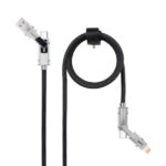 Cavo USB-C 4-in-1 Nanocable - Supporta fino a 27 W - Lunghezza 1 m - Adattatore USB-A e Lightning integrato - Indicatore LED - Intreccio di cotone - Colore nero