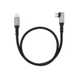 Nanocable USB-C maschio angolato 90º - Supporta fino a 100W - Lunghezza 2m - Velocità di trasferimento fino a 10Gbps - Risoluzione 4K - Cotone intrecciato - Colore nero - immagine 2