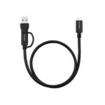 Cavo USB-C maschio Nanocable - Supporta fino a 60 W - Lunghezza 1 m - Velocità di trasferimento fino a 10 Gbps - Risoluzione 4K - Adattatore USB-A integrato - Colore nero - immagine 2