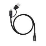 Cavo USB-C maschio Nanocable - Supporta fino a 60 W - Lunghezza 2 m - Velocità di trasferimento fino a 10 Gbps - Risoluzione 4K - Adattatore USB-A integrato - Colore nero