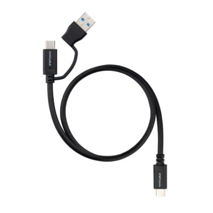 Cavo USB-C maschio Nanocable - Supporta fino a 60 W - Lunghezza 3 m - Velocità di trasferimento fino a 10 Gbps - Risoluzione 4K - Adattatore USB-A integrato - Colore nero