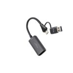 Acquisizione video Nanocable - Adattatore HDMI 4K femmina - USB-C maschio - USB-A - Multisistema - Colore grigio scuro