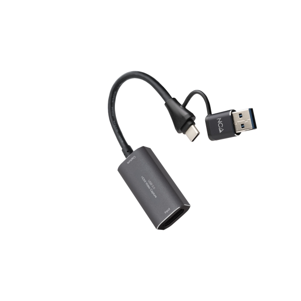 Acquisizione video Nanocable - Adattatore HDMI 4K femmina - USB-C maschio - USB-A - Multisistema - Colore grigio scuro Acquisizione video Nanocable - Adattatore HDMI 4K femmina - USB-C maschio - USB-A - Multisistema - Colore grigio scuro
