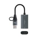Acquisizione video Nanocable - Adattatore HDMI 4K femmina - USB-C maschio - USB-A - Multisistema - Colore grigio scuro - immagine 2