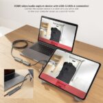 Acquisizione video Nanocable - Adattatore HDMI 4K femmina - USB-C maschio - USB-A - Multisistema - Colore grigio scuro - immagine 4
