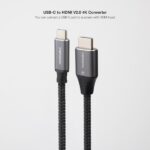 Cavo adattatore da USB-C a HDMI di Nanocable - Lunghezza 1,8 m - Risoluzione 4K - Alloggiamento in alluminio metallico - 195x230x15 mm - Colore nero e grigio - immagine 3