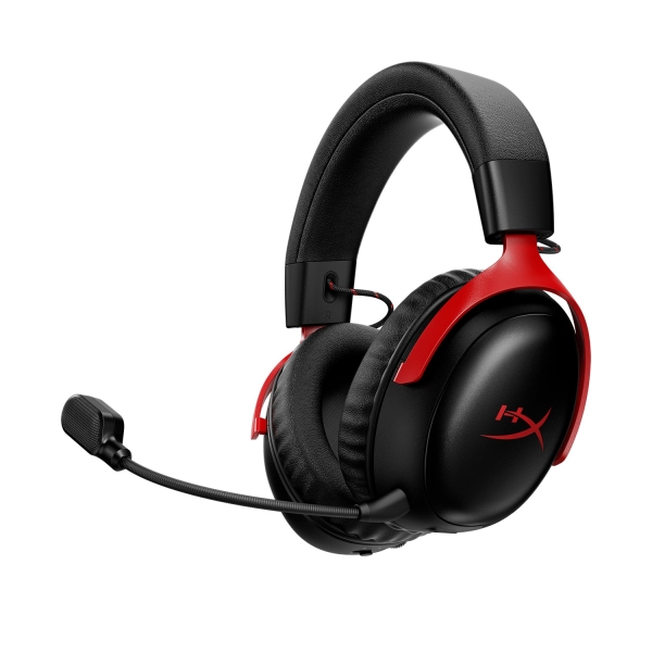 Cuffie da gioco wireless HyperX Cloud III S - Controller da 53 mm - Wireless 2.4Ghz / Bluethooth - Microfono - Multipiattaforma - Nero/Rosso - Colore nero/rosso