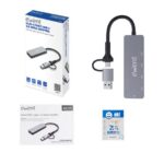 Hub Ewent EW1151 a 4 porte - 4x USB-C fino a 10 Gbps + 1x USB-C per alimentazione aggiuntiva a 5 V - Colore grigio - immagine 4