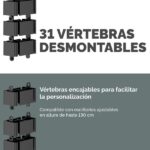 Organizzatore per cavi Fellowes - Colonna flessibile - Altezza fino a 130 cm - Dorso staccabile - 4 scomparti separati - Base resistente - Magnete integrato - 10,7x12,9x128,8 cm - Nero - Nero - immagine 5