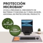 Fellowes Breyta Desk Pad - Antiscivolo - Protezione antimicrobica - Antiriflesso - Realizzato con materiale riciclato - 40x80x0,25cm - Grigio - Colore: Grigio - immagine 4