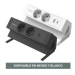 Fellowes Striscia di alimentazione da tavolo 2 prese - USB-A - USB-C - Cavo da 2 m - Morsetto da tavolo da 10 a 45 mm - 8,75x19,64x9,7 cm - Nero - Colore nero - immagine 5