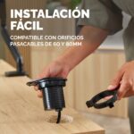 Presa di corrente da incasso Fellowes per fori per cavi da 60 mm e 80 mm - Schuko - USB-C - Cavo da 2 m - Coperchio protettivo scorrevole - 9,15x11,5x9,03 cm - Nero - Colore nero - immagine 5