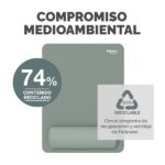 Tappetino poggiapolsi Fellowes Breyta XL - Rivestimento antipolvere - Protezione antimicrobica - Morbido al tatto - Realizzato con materiale riciclato - 28x21x1,75cm - Verde salvia - Verde salvia - immagine 4