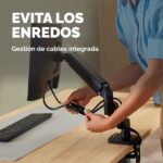 Fellowes Everyday Plus Supporto da tavolo con braccio per monitor fino a 32" e 9 kg - Molla a gas - Attacco a morsetto o a vite - Gestione dei cavi - 56,4x49,3x11,7 cm - Nero - immagine 5