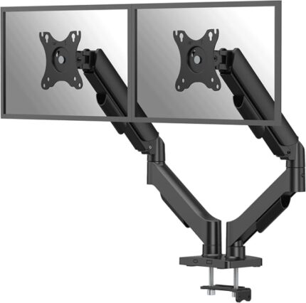 Fellowes Everyday Plus Supporto da tavolo con bracci per 2 monitor fino a 32" e 9 kg - Molla a gas - Fissaggio a morsetto o a vite - Gestione dei cavi - 56