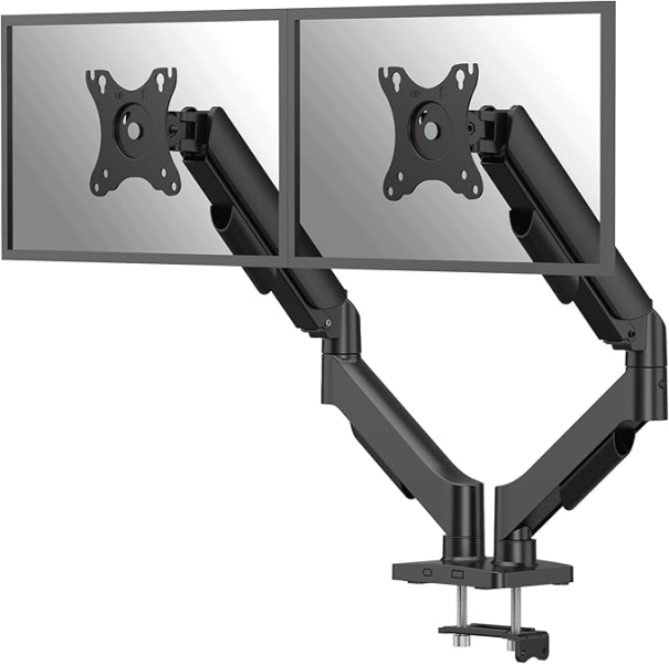 Fellowes Everyday Plus Supporto da tavolo con bracci per 2 monitor fino a 32" e 9 kg - Molla a gas - Fissaggio a morsetto o a vite - Gestione dei cavi - 56