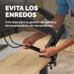 Fellowes Everyday Plus Supporto da tavolo con bracci per 2 monitor fino a 32" e 9 kg - Molla a gas - Fissaggio a morsetto o a vite - Gestione dei cavi - 56,4x94,8x10,9 cm - Nero - immagine 5