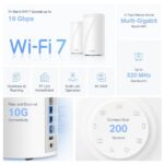 TP-Link Deco BE85 Confezione da 2 Sistemi WiFi Mesh - Tri-Band - Velocità fino a 19Gbps - WiFi 7 - Ethernet 10Gbps - VPN - Bianco - Colore bianco - immagine 5
