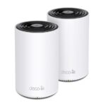 TP-Link Deco XE75 Confezione da 2 Sistemi WiFi Mesh - Tri-Band - Velocità fino a 5.4Gbps - WiFi 6E - Ethernet 1Gbps - Copertura fino a 510m2 - VPN - Bianco e nero - Colore: Bianco e nero