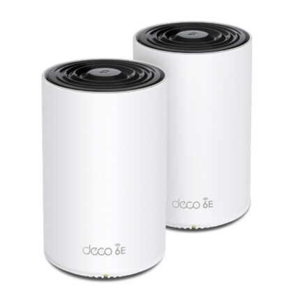 TP-Link Deco XE75 Confezione da 2 Sistemi WiFi Mesh - Tri-Band - Velocità fino a 5.4Gbps - WiFi 6E - Ethernet 1Gbps - Copertura fino a 510m2 - VPN - Bianco e nero - Colore: Bianco e nero