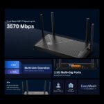 5Gbps - LAN 3x 1Gbps - USB 3.0 - Antenne esterne - Compatibile con assistente vocale - Nero - Nero