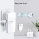 TP-Link TL-WPA7617 KIT - Set di 2 adattatori Powerline - Velocità fino a 1 Gbps - Copertura fino a 300 m - Presa di corrente integrata - Wi-Fi - Ethernet - Plug and Play - Colore: bianco - immagine 4