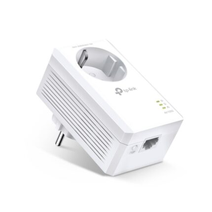 TP-Link TL-PA7017P Adattatore Powerline - Velocità fino a 1 Gbps - Copertura fino a 300 m - Presa di corrente integrata - Ethernet - Plug and Play - Colore: bianco