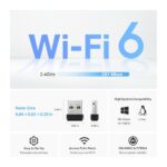 Adattatore TP-Link Archer TX1U Nano USB to WiFi 6 - Velocità 287 Mbps - Sicurezza avanzata - Nero - immagine 4