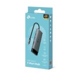 Hub TP-Link UH7020C 7 in 1 - Power Delivery 100 W - HDMI 4K - 2xUSB-C - 2xUSB-A - SD - MicroSD - Cavo USB-C da 18 cm - Alluminio - Plug and Play - Colore: nero e grigio - immagine 4
