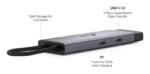 Hub TP-Link UH5020C 5 in 1 - HDMI 4K - 2xUSB-C - 2xUSB-A - Cavo USB-C da 18 cm - Plug and Play - Alluminio - Colore: nero e grigio - immagine 2