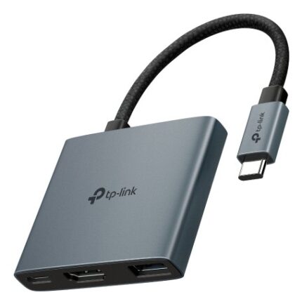 Hub 3 in 1 TP-Link UH3020C - HDMI 4K - USB-C - USB-A - Cavo USB-C da 18 cm - Plug and Play - Alluminio - Colore grigio scuro