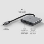 Hub 3 in 1 TP-Link UH3020C - HDMI 4K - USB-C - USB-A - Cavo USB-C da 18 cm - Plug and Play - Alluminio - Colore grigio scuro - immagine 3