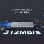 TP-Link UA440C Lettore di schede SD e MicroSD - Velocità fino a 5 Gbps - Cavo USB-C da 15 cm - Capacità massima 2 TB - Plug and Play - Alluminio - Colore grigio scuro - immagine 4
