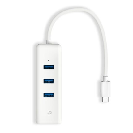 Hub TP-Link UE330C USB-C - RJ45 1 Gbps - 3 porte USB-A 3.0 - Connettore USB-C - Plug and Play - Colore: bianco