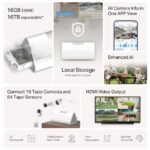 TP-Link Tapo H500 Controller intelligente con IA - Memoria locale integrata da 16 GB - Espandibile fino a 16 TB - HDMI - USB-C - USB-A - Wi-Fi - Ethernet - Colore: bianco - immagine 4