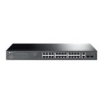 Switch TP-Link TL-SG1428PE a 28 porte - Gestito - 24xRJ45 PoE+ 1 Gbps - 2xRJ45 1 Gbps - 2xSFP 1 Gbps - Supporta QoS - Ripristino automatico - 2 ventole interne - Colore nero